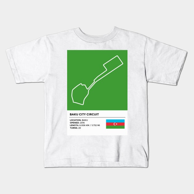 Baku City Circuit [info] Kids T-Shirt by sednoid